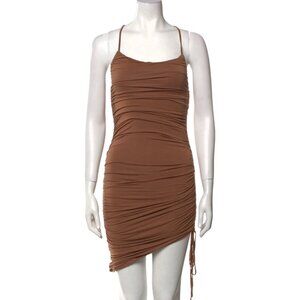 Majorelle Brown Slip Backless Dress